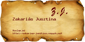 Zakariás Jusztina névjegykártya